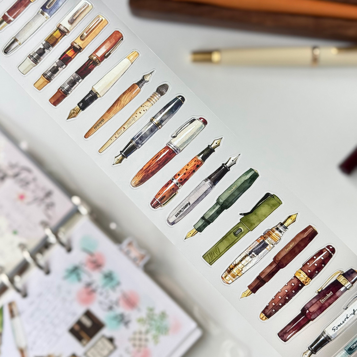 Vintage Collectible Pens - Kolekcja taśm washi DengDeng Studio w