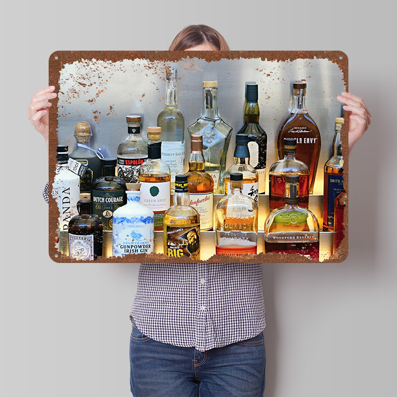 Vintage Collectible Liquor Bottles - Plakat z kolekcją butelek alkoholu, personalizowana